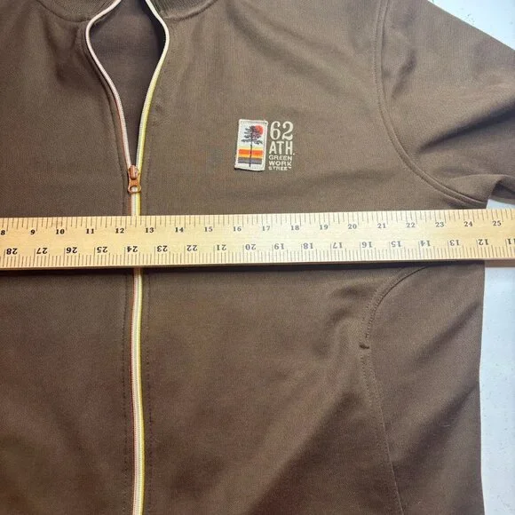 Vintage Mossimo Brown Yellow Zip Up 70's Show Look Jacket Zip Up Sz L Unisex - Picture 12 of 14